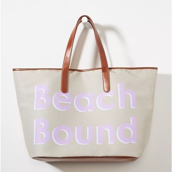 NWT - Anthropologie Oversized Beach Bound Vacation Tote Bag & Dust Bag﻿﻿﻿﻿﻿﻿ - Picture 1 of 7